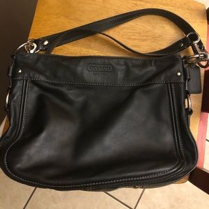Vintage Black Leather Coach Purse